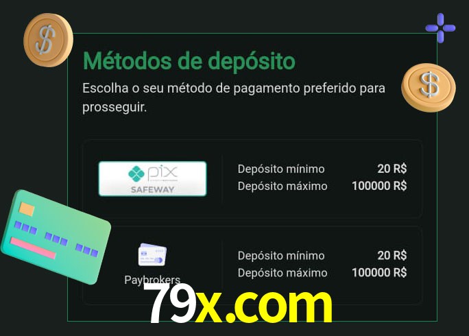 O cassino 79x.com oferece uma grande variedade de métodos de pagamento